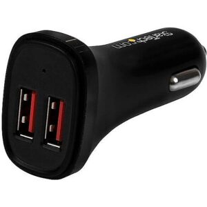 Startech 2X USB CAR CHARGER 24W / 4.8A CHARGE TWO TABLETS AT ONCE USB2PCARBKS 0065030865524