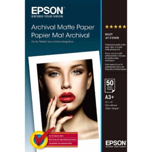 Epson Papier $ Archival Matte Paper 50 Arkuszy 192 g/m  A3+ C13S041340 010343830059