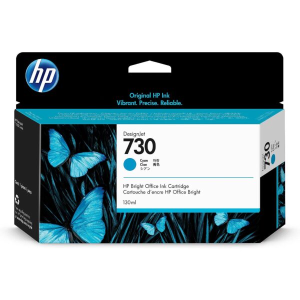 Hewlett Packard HP 730 130 ml Cyan Ink Cartridge P2V62A 0190781726937