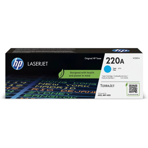 Hewlett Packard HP 220A Cyan Original LaserJet Toner Cartridge W2201A 0193808760266