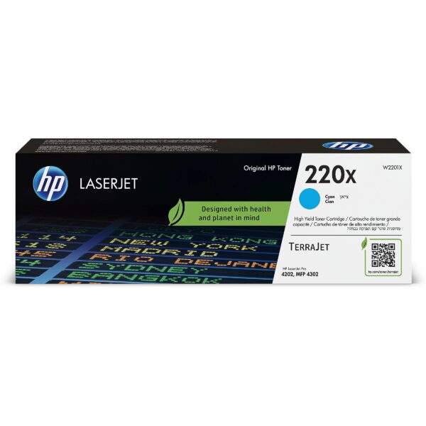 Hewlett Packard HP 220X Cyan Original LaserJet Toner Cartridge W2201X 0193808760303