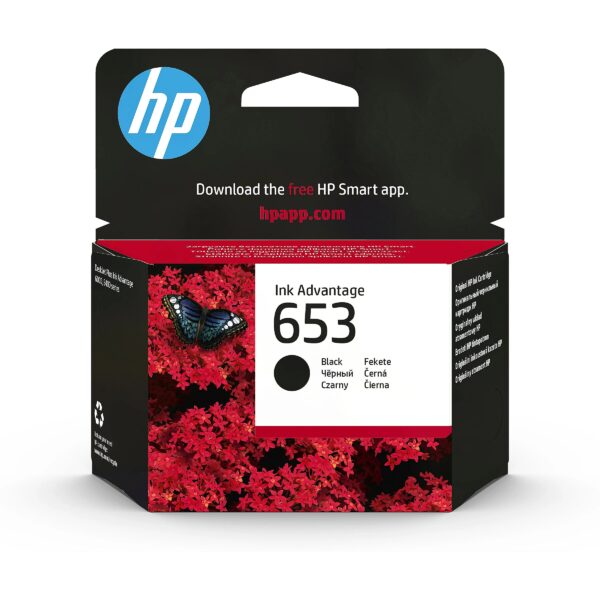 Hewlett Packard HP 653 BLACK ORIGINAL INK EN/FR/PT/AR/GR/TR ADV CARTRIDGE 3YM75AE#BHL 0193905429493