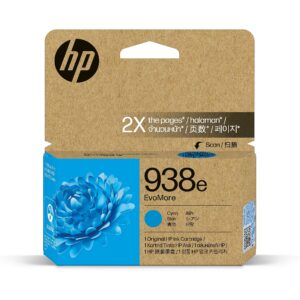 Hewlett Packard HP 938E EVOMORE CYAN ORIGINAL INK CARTRIDGE 4S6X9PE 0196548611225