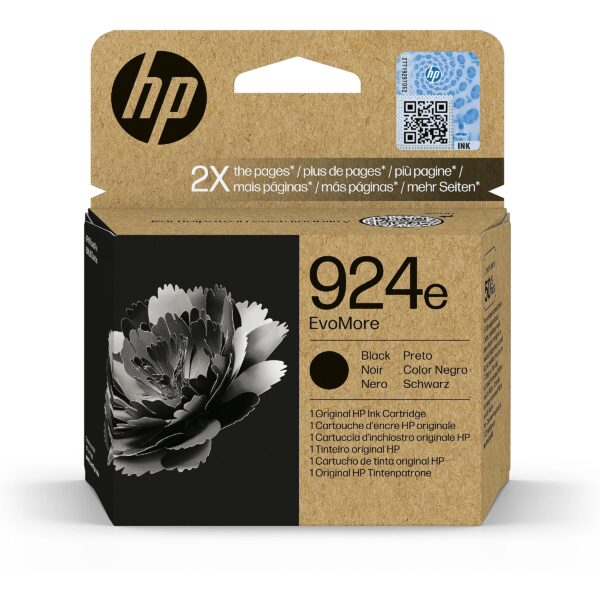 Hewlett Packard HP 924E EVOMORE BLACK EN/FR/IT/PT/ES INK CARTRIDGE 4K0V0NE#SE1 0196786147524