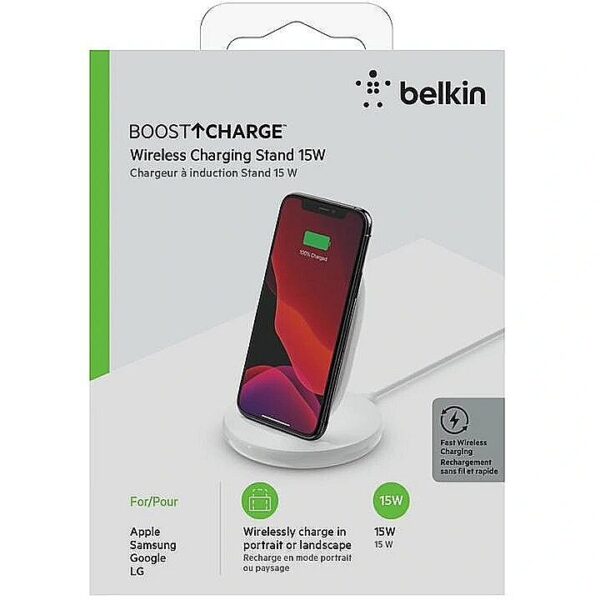 Belkin 15W WIRELESS CHARGING STAND INCL.POWER SUPPLY BLACK WIB002VFWH 0745883810352