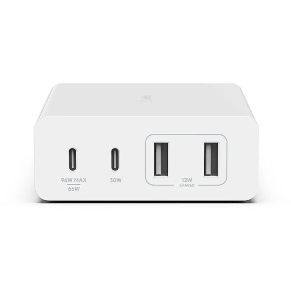 Belkin 108W 4-PORTS USB GAN DESKTOP CHARGER AND 2M CORD WCH010VFWH 0745883827510