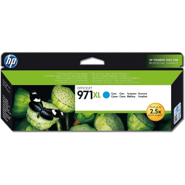 Hewlett Packard HP 971XL Ink Cyan OJ Pro X451 X551 DW Printer X476 X576 DW MFP 6600 pages CN626AE 0886112877385