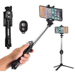 RoGer Selfie Stick + Tripod Stand with Bluetooth Remote Control Black RO-SELF-TRI-BK