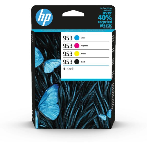 Hewlett Packard HP 953 CMYK ORIGINAL INK CARTRIDGE 4-PACK 6ZC69AE#301 195122352202