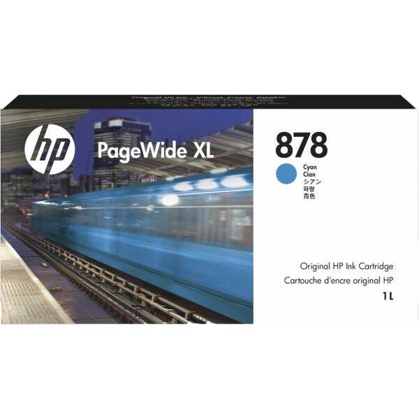 Hewlett Packard HP 878 1L Cyan PageWide XL Ink Crtg 312Z2A 195697355394