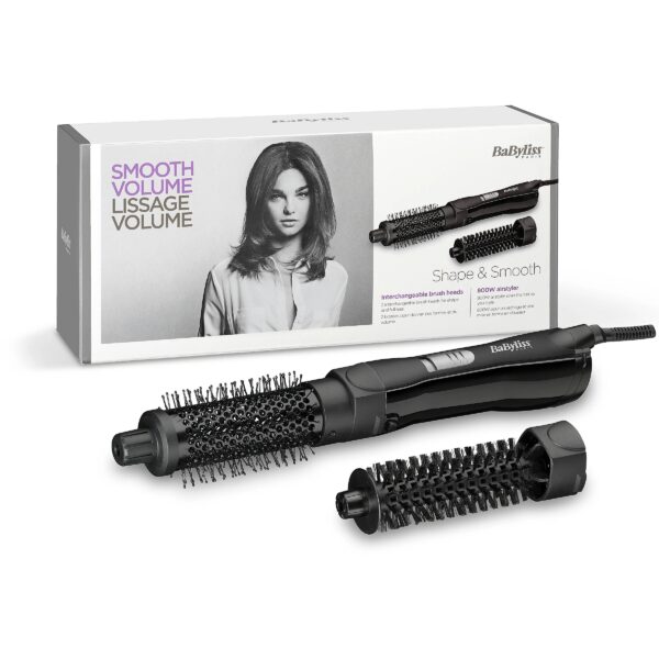 BaByliss Shape & Smooth Straightening brush Warm Black 800 W 78.7" (2 m) AS82E 3030050153347