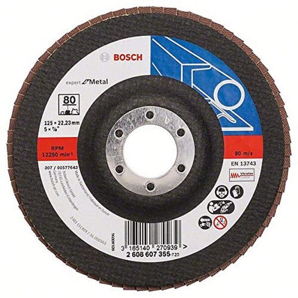 Bosch Bosch flap disc X551 Expert for Metal 125 mm (80 grit) 2608607355 3165140270939