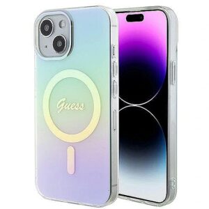 Guess IML Iridescent MagSafe Back Case for Apple iPhone 15 GUHMP15SHITSQ 3666339154929