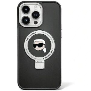 Karl Lagerfeld Ring Stand Karl Head MagSafe Back Case for Apple iPhone 15 Pro KLHMP15LHMRSKHK 3666339168414