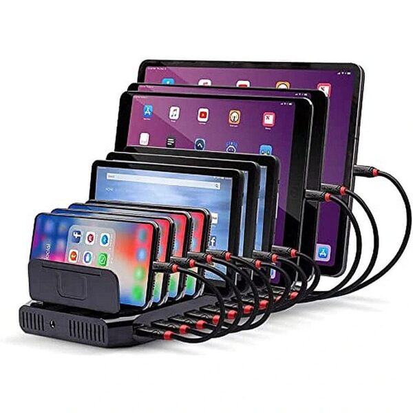 Lindy 10 port USB charging station (black