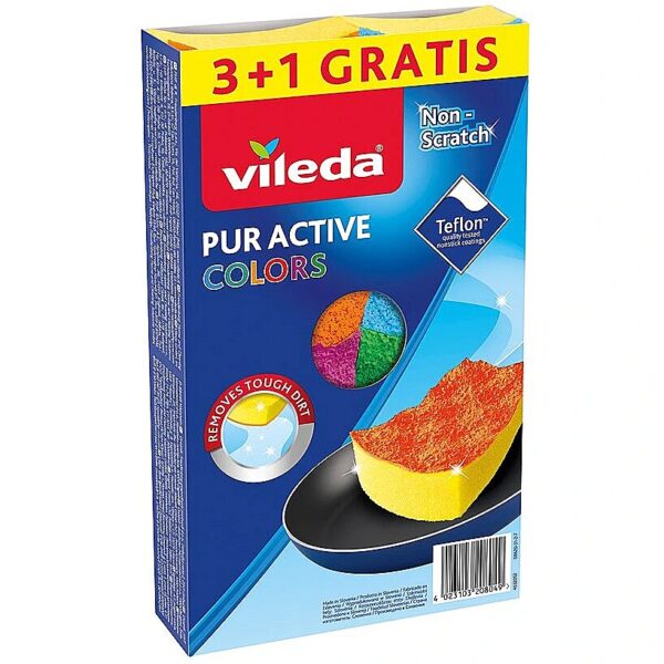 Vileda Sponge Vileda Pur Active Colors 4 pc(s) 169492 4023103208049