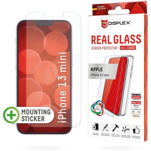 E.V.I.	 DISPLEX REAL GLASS + CASE F/ APPLE IPHONE 13 MINI 01493 4028778114138