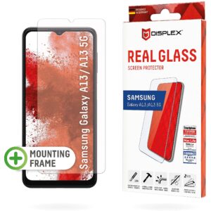 Displex Panzerglas 2D/ Clear (10H) für Samsung A13 (NE)/ A13 5G Eco-Montagerahmen