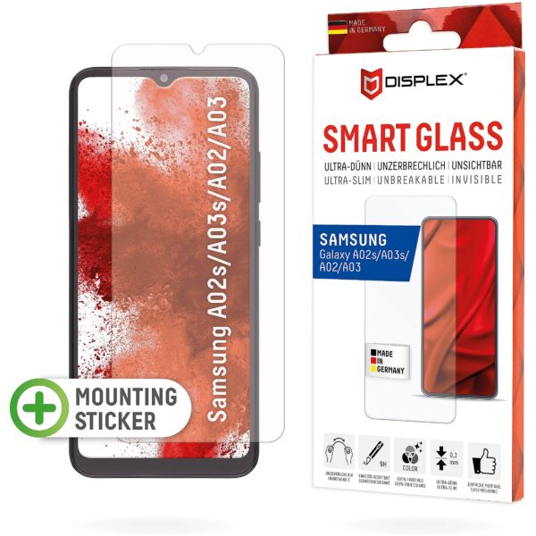 Displex Smart Glass (9H) für Samsung Galaxy A02/A02s A03/A03s Montagesticker