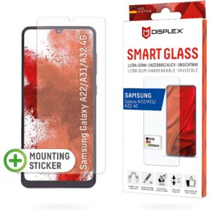 Displex Smart Glass (9H) für Samsung Galaxy A22/A31/A32 4G Montagesticker