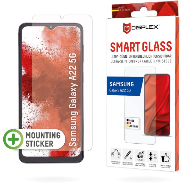 Displex Smart Glass (9H) für Samsung Galaxy A22 5G Montagesticker