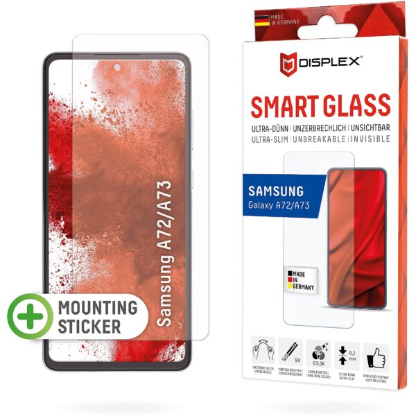 Displex Smart Glass (9H) für Samsung Galaxy A72/A73 Montagesticker