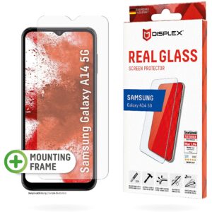 Displex Panzerglas 2D/ Clear (10H) für Samsung Galaxy A14 5G Eco-Montagerahmen