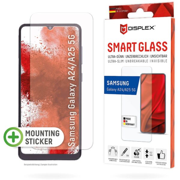 Displex Smart Glass (9H) für Samsung Galaxy A24/A25 5G Montagesticker