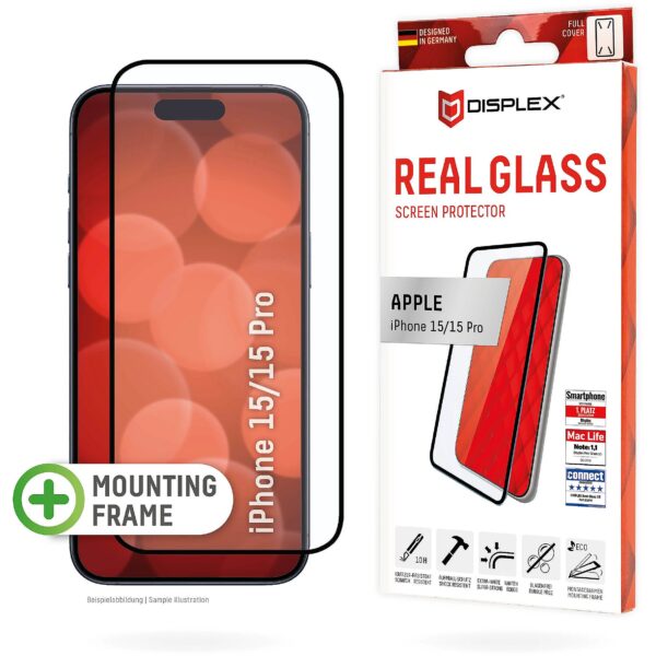 Displex Full Cover Schutzglas für Iphone 15/15 Pro 01842 4028778120849