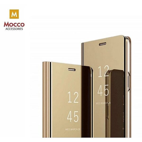 Mocco Clear View Cover Case For Samsung Galaxy S23 Gold MO-CL-SA-S23-GO