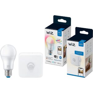 Wiz Bundle Colors LED Bulb A60 E27 + Motion Sensor (replaces 60 Watt) WIZ-BUNDLE-001 4250494927406