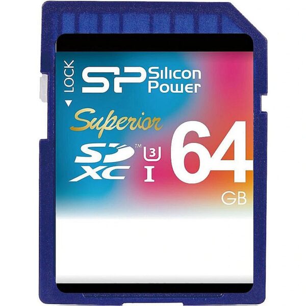 Silicon Power memory card SDXC 64GB Superior UHS-I U3 SP064GBSDXCU3V10 4712702634389