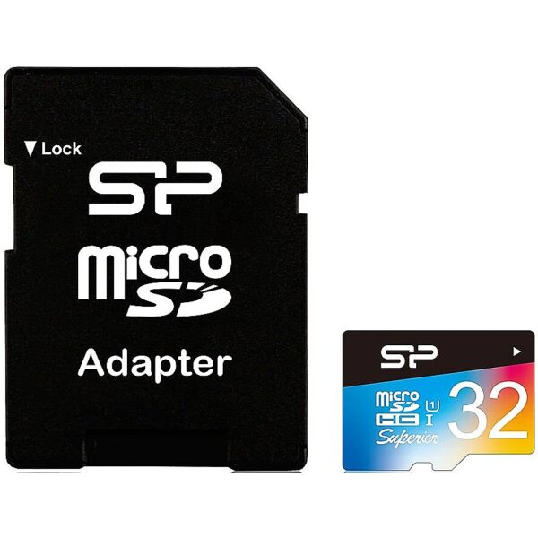 Silicon Power memory card microSDHC 32GB Superior UHS-I U1 + adapter SP032GBSTHDU1V20SP 4712702643350