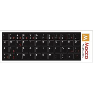 Mocco Keyboard Sticks ENG / EE With Laminated Waterproof Level Black / Red MC-KS-EE-ENG-R 4752168069424