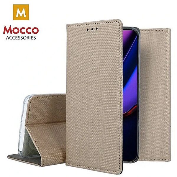 Mocco Smart Magnet Book Case For Apple iPhone 11 Gold MC-MAG-IPH11-GO 4752168074619