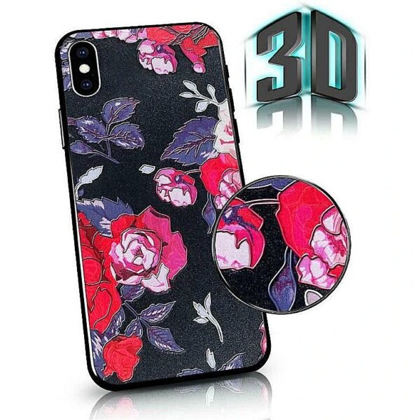 Mocco Flowers Back Case 3D for Apple Iphone 7 / 8 Black MO-FLO-APP-7/8/SE-BL 4752168086827