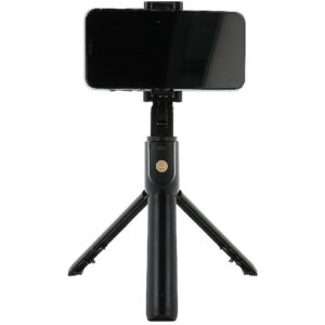 RoGer 2in1 Selfie Stick + Tripod Telescopic Stand with Bluetooth Remote Control / Black RO-SELF-2IN1-BK 4752168096383