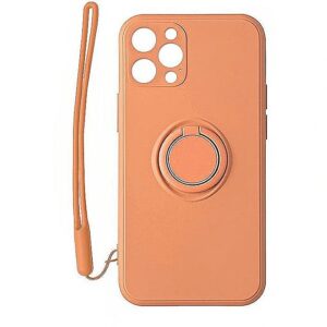 Mocco Pastel Ring Silicone Back Case for Apple iPhone 12 Max Orange MO-RIN-AP-IP-12PMAX-OR 4752168100516