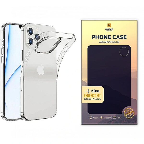 Mocco Original Clear Case 2mm Silicone Case for Apple iPhone 14 Pro Transparent PC7232021PR 4752168111161