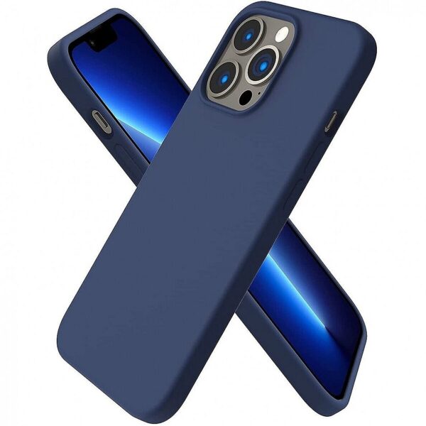 Mocco Ultra Slim Soft Matte 0.3 mm Silicone Case for Apple iPhone 14 Pro Dark Blue MO-SO-MAG-IP14PR-BL 4752168111369