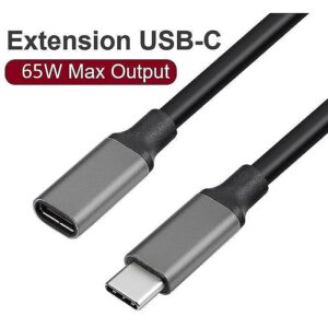 RoGer USB-C Extension Cable 10Gbps / 1m / black RO-USBC-EXT-1M-BK 4752168125700