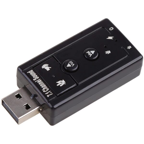 RoGer USB Audio card with microphone input / Virtual 7.1 / silver RO-SOUNDCARD7.1-BK 4752168125731