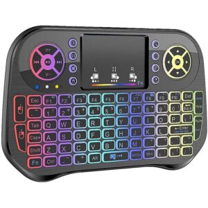 RoGer QL268 Wireless Mini Keyboard For PC / PS3 / XBOX 360 / Smart TV / Android + TouchPad (With RGB Backlight) RO-QL-268-BK 4752168134498