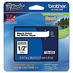 Brother TZ-E131 1/2" Black on clear label tape TZE131 4977766052047