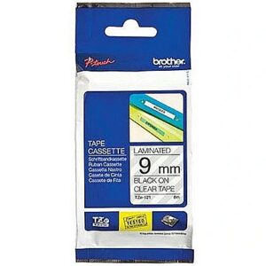 Brother Tape Brother 9mm | BLACK ON CLEAR TZe121 4977766052245