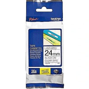 Brother Tape Brother 24mm BLACK  ON CLEAR TZE151 4977766684996