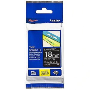 Brother Tape Brother 18mm WHITE ON BLACK TZe345 4977766685795