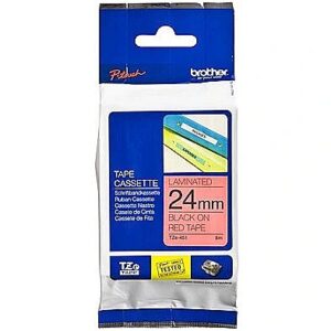 Brother Tape Brother 24mm BLACK ON RED TZE451 4977766686358