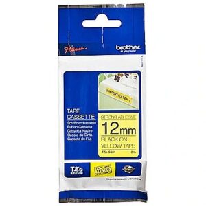 Brother Tape Brother 12mm BLACK ON YELLOW ADHESIVE TAPE TZeS631 4977766695626