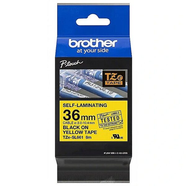 Brother BROTHER TZESL661 36 MM BLACK ON YELLOW SELF LAMINATE TZESL661 4977766806466